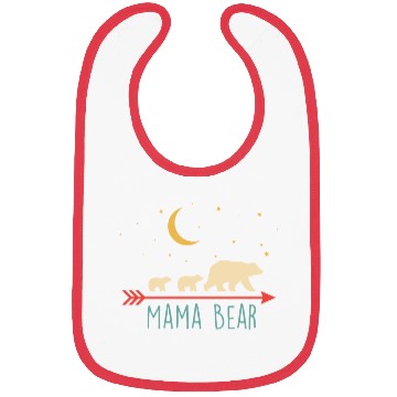 Discover Mama Bear with 2 Cubs Retro Mother's Day Bibs