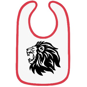 Discover roaring lion head black Bibs