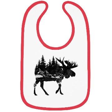 Discover Moose Nature Mountains Hiking Camping Hunter Gift Bibs