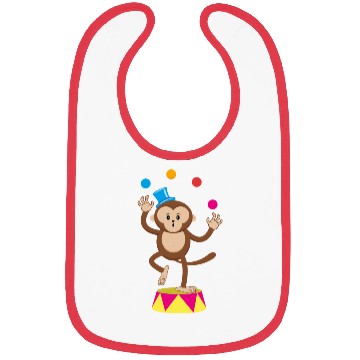 Discover Cute Circus Monkey Ape Comic Cartoon Bibs