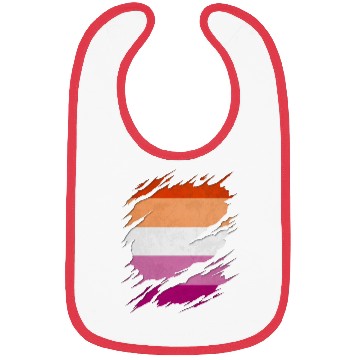 Discover Lesbian Pride Flag Ripped Reveal Bibs