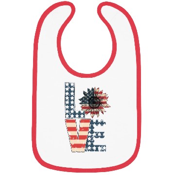 Discover Love 4th Of July Bibs