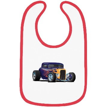 Discover Vintage Hot Rod Car with Classic Flames Bibs
