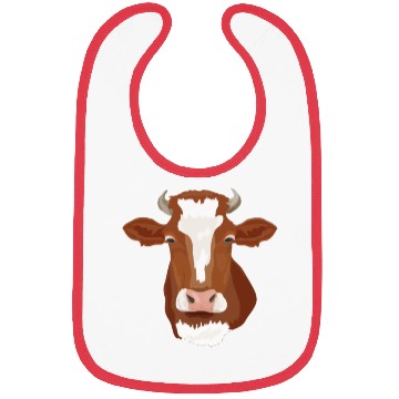 Discover Brown Cow Head Realistic Bibs