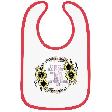 Discover Sunflower Cross Stitch I Can Do All Things Through Bibs