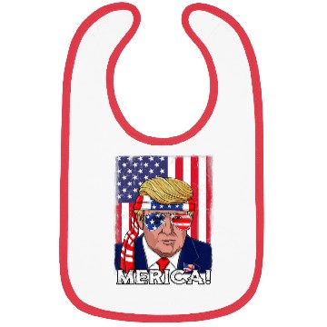 Discover 4th Of July Trump Merica USA Boys Girls Kids Bibs