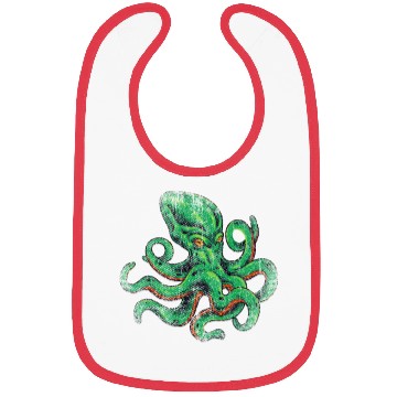 Discover Green Kraken Octopus Bibs