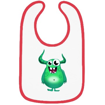 Discover Funny green Monster for Kids Bibs