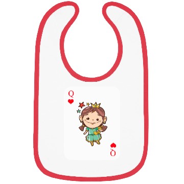 Discover Poker Queen Card Game Princess Bibs