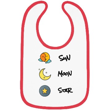 Discover sun moon and star Bibs