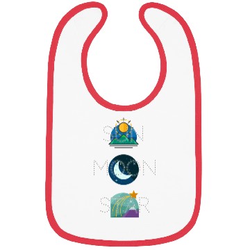 Discover sun moon and star Bibs