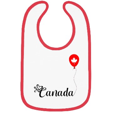 Discover Canadian Maple Leaf Balloon Design Bibs