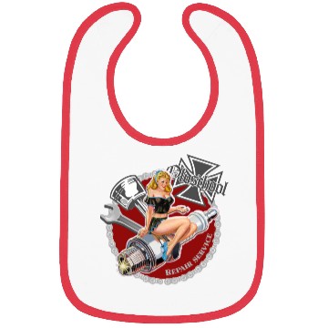 Discover Old school repair service pinup Bibs