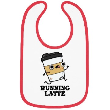 Discover Running Latte Cute Coffee Pun Bibs