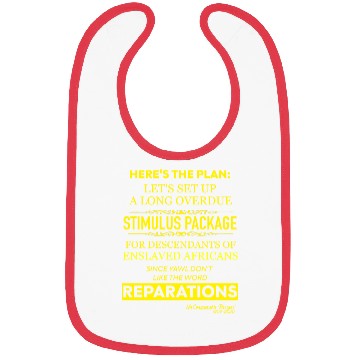 Discover Stimulus Package, Reparations (Yellow Lettering) Bibs