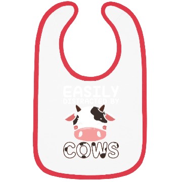 Discover Easily Distracted By Cows Farmer Farming Design Bibs