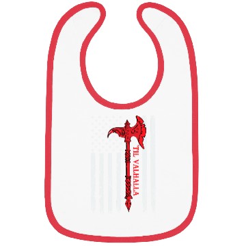 Discover American Viking Axe Flag Til Valhalla Veteran USA Bibs