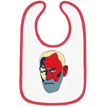 Discover Sigmund Freud Portrait - Red and Blue Bibs