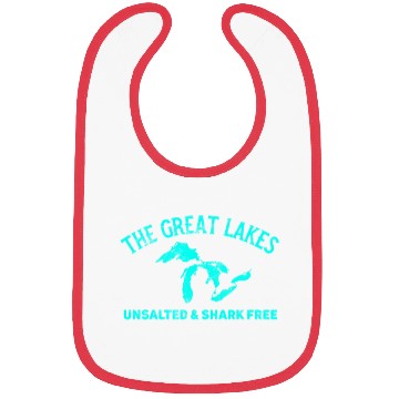 Discover The Great Lakes Unsalted & Shark Free Michigan Gif Bibs
