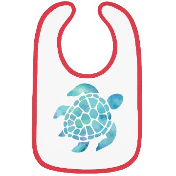 Discover Sea Turtle Watercolor Blue Bibs