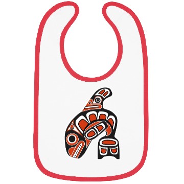 Discover Orca Whale Indian Totem Tribal Haida Style Art Bibs
