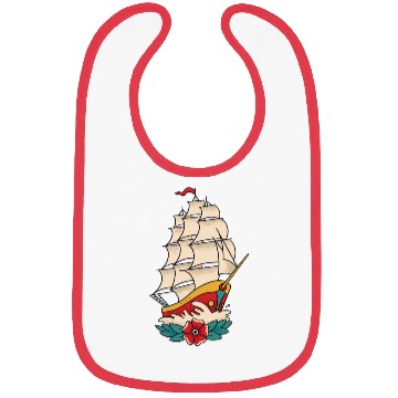 Discover Traditional Tattoo Sailing Ship Colorful Bibs