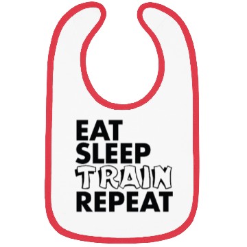 Discover eat sleep train repeat Bibs
