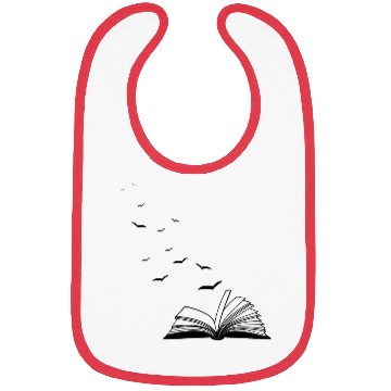 Discover Open Book with Flock of Birds Bibs