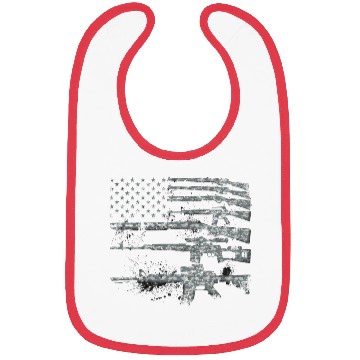Discover Usa Guns Weapons Rifles Flag Digital Camo Gift Bibs