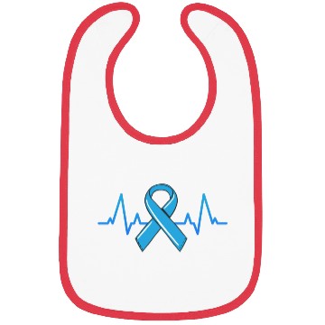 Discover Prostate Cancer Fighter Heartbeat Bibs Blue Ribbon