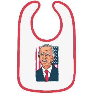 Discover Joe Biden Cartoon Laughs with US Flag Bibs