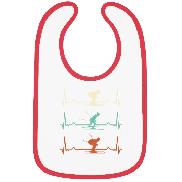 Discover skiing, skier heartbeat EKG pulse Bibs