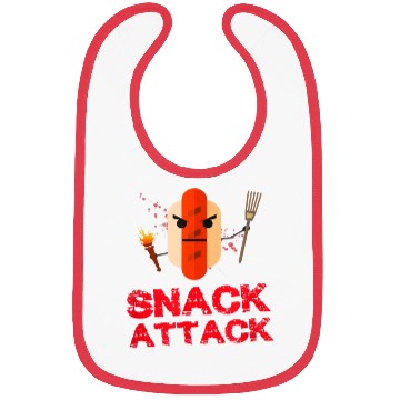 Discover Funny Hot Dog Snack Attack Food Snacks Bibs