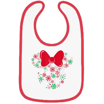 Discover Disney Minnie Mouse Icon Holiday Snowflakes Bibs