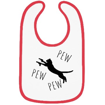 Discover Funny animals shooting cat pew Bibs