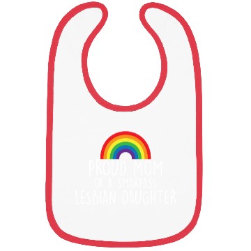 Discover Proud Mom of LGBT Lesbian Daughter Rainbow Designs Bibs