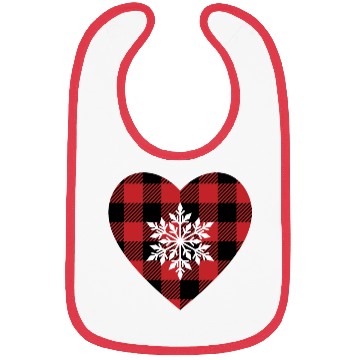 Discover Buffalo Plaid snowflake heart Bibs