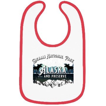 Discover Denali National Park Alaska Ak Usa Moose Souvenir Bibs