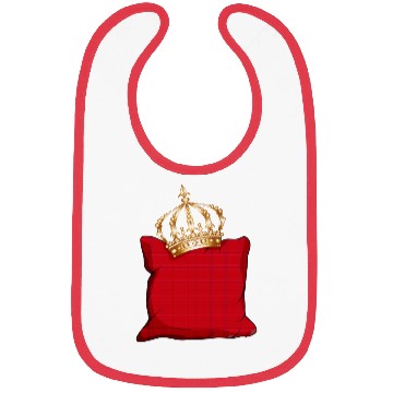 Discover red royal checked pillow with golden crown Bibs