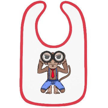Discover Funny Monkey with Binoculars Design Bibs