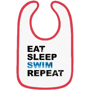 Discover Eat sleep swim repeat with a swimming pool Bibs