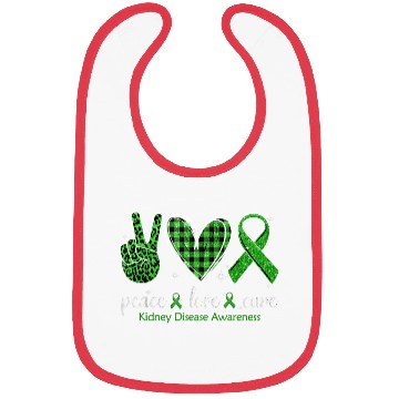 Discover Hand Sign Peace Love Cure Kidney Disease Bibs
