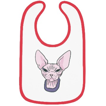 Discover grumpy catpinkGrumpy Sphinx Cat - Purple Bibs