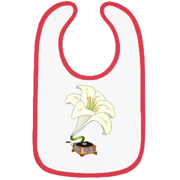 Discover nostalgic lilies flowers blossoms gramophone Bibs