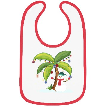 Discover Christmas Palm Tree And Snowman Bibs