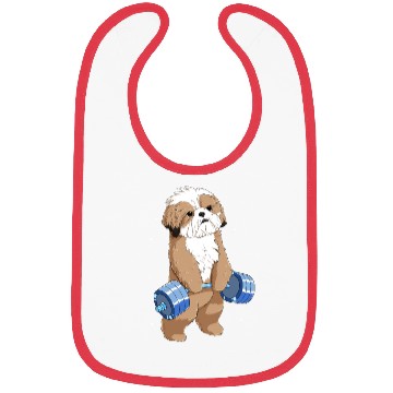 Discover Funny Weight Lifting Fitness Gym Shih Tzu Dog Bibs
