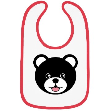 Discover Cute Black Teddy Bear Face Bibs