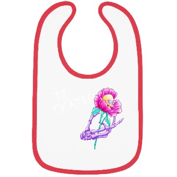 Discover Til Death Valentine Skeleton Hand Skull Flower Bibs