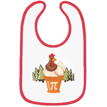 Discover Chicken Pot Funny Pi Day Math lover 3.14 Bibs