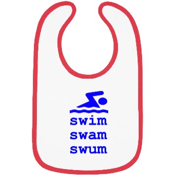 Discover swim swam swum blue Bibs